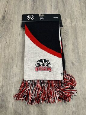 Brock badgers '47 Navy White Red Knit Team Scarf
